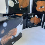 Handmade Activated charcoal soap - great gift for men! Gorgeous black, copper, and pearl white soap scented with sweet tobacco oil